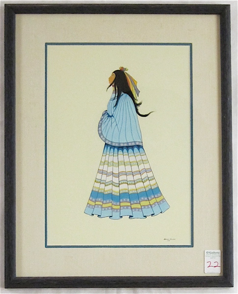 Appraisal: DIANE O'LEARY GOUACHE ON PAPER New Mexico born Native American