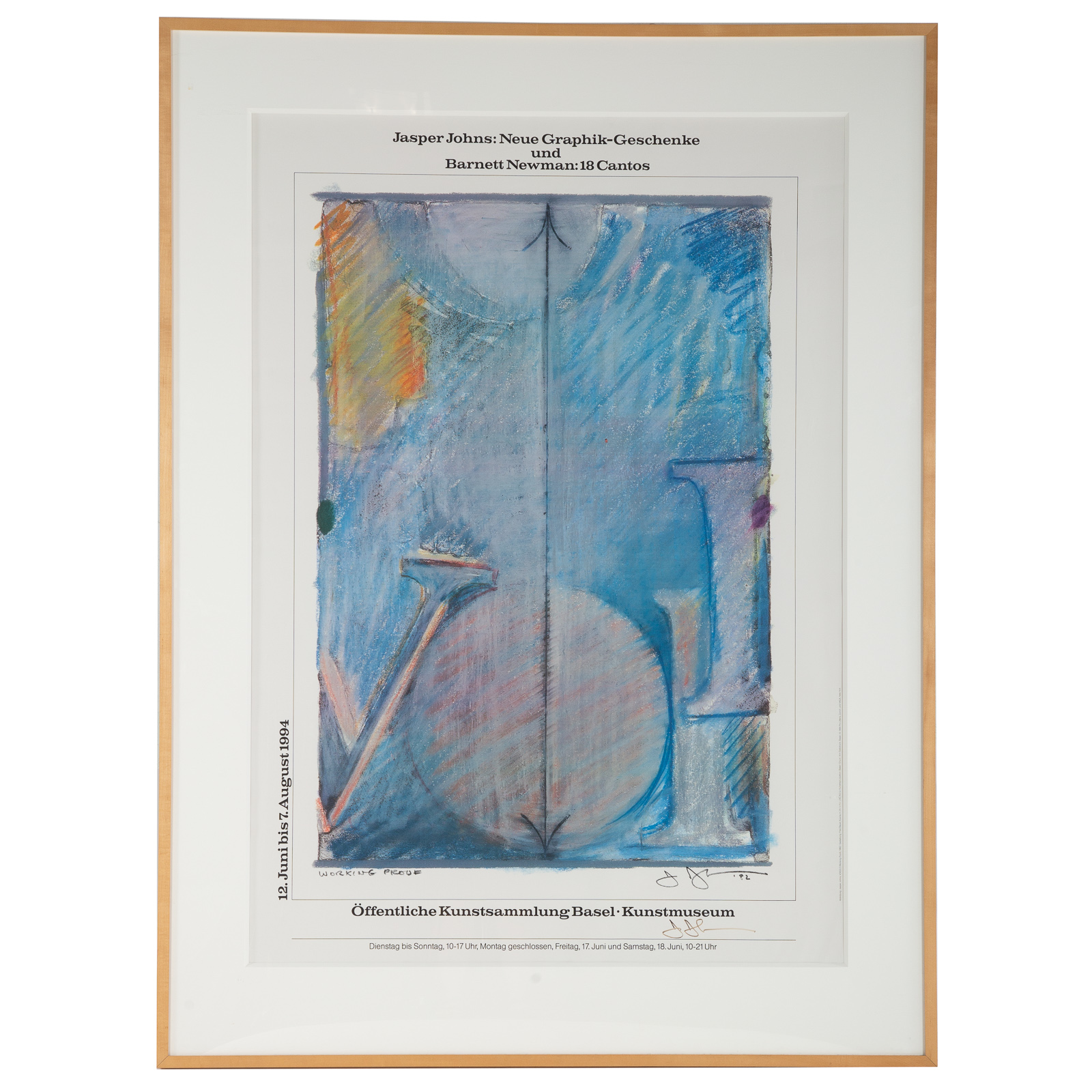 Appraisal: JASPER JOHNS LARGE SIGNED EXHIBITION POSTER American b Offset lithograph