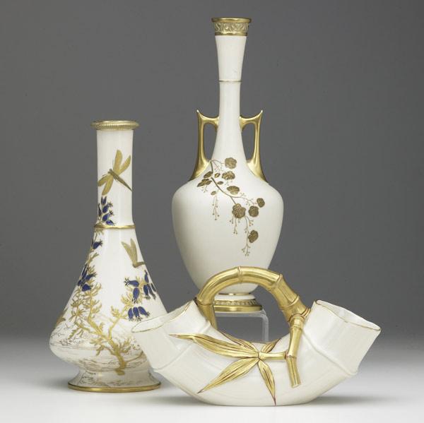 Appraisal: Three vases by Royal Worcester late th C All with