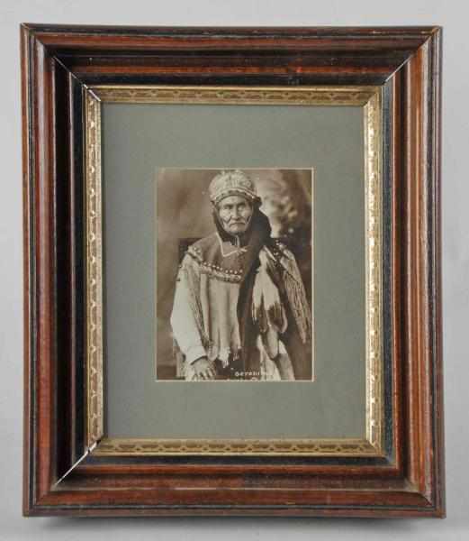 Appraisal: Geronimo Photograph Description Geronimo photo dressed in traditional Indian garb