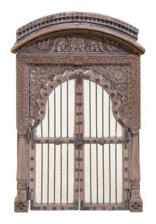 Appraisal: A CARVED WOOD WINDOW FRAME IN THE INDIAN STYLE A