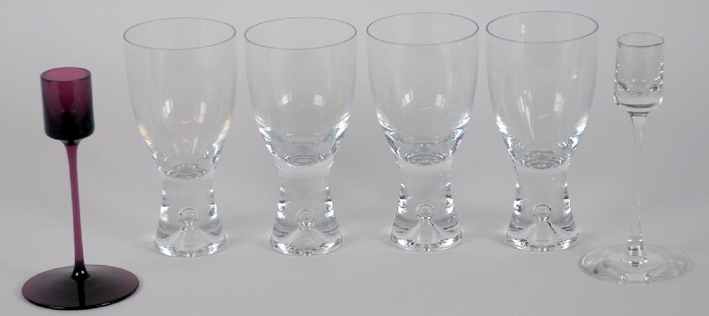 Appraisal: SET OF FOUR 's FINNISH WINE GLASSES after a design