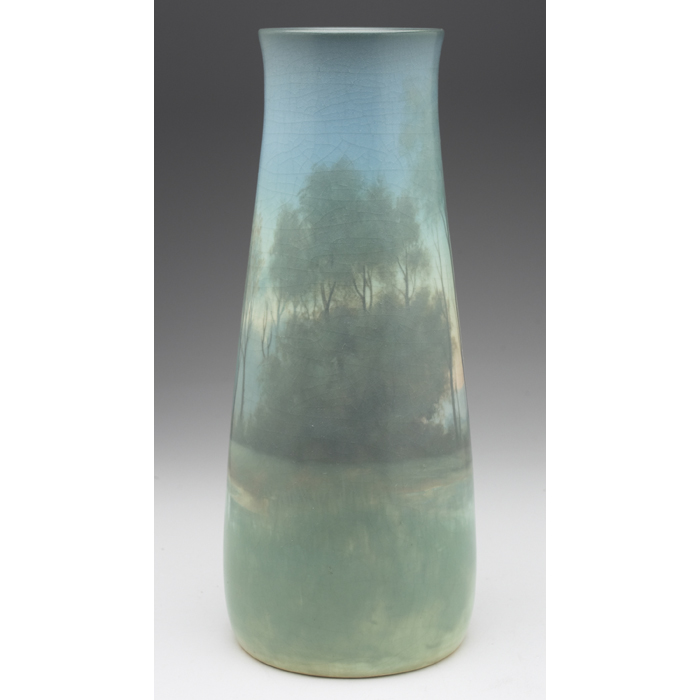 Appraisal: Nice Rookwood vase Vellum glaze with a nicely painted landscape