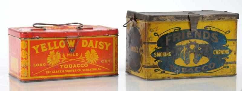 Appraisal: Lot of Tobacco Lunch Boxes Description A scarce lot includes