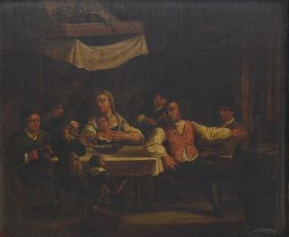 Appraisal: Continental School th Century oil on panel Tavern Scene x