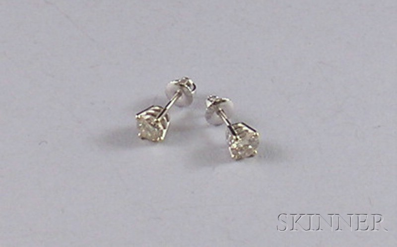 Appraisal: Pair of Diamond Stud Earrings total wt cts