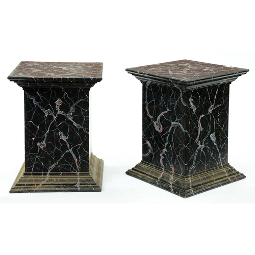 Appraisal: A pair of faux marble painted wood pedestals th c