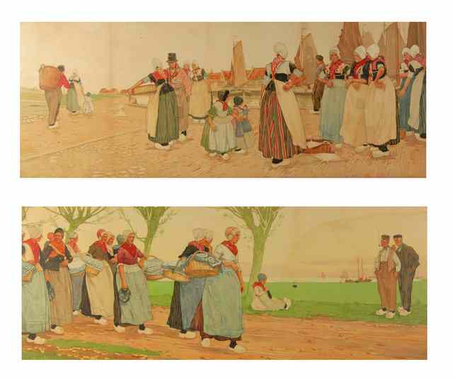 Appraisal: after H CassiersDutch Figures by a Canalprint in colours cm