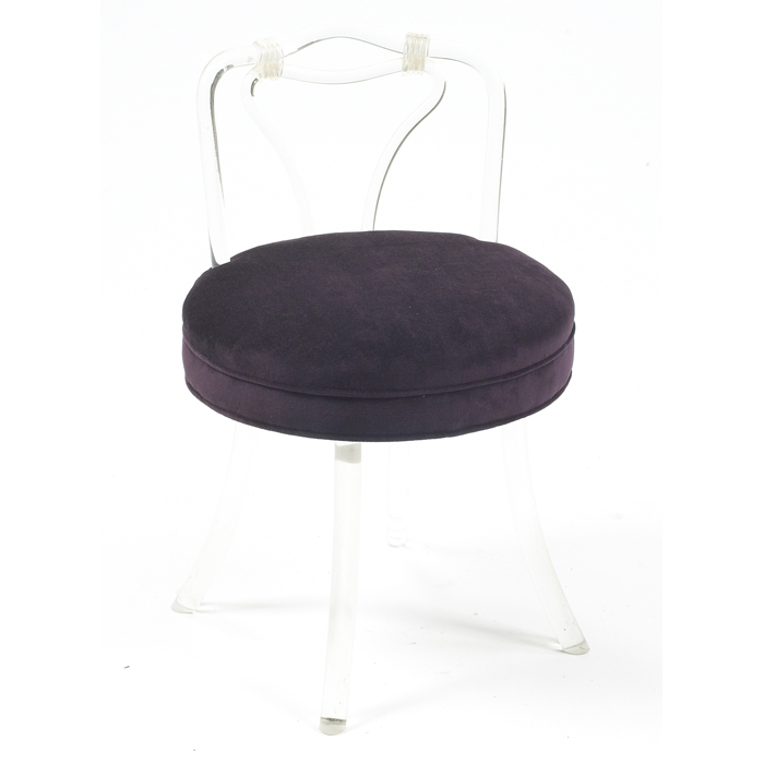 Appraisal: 's Lucite vanity chair by Reflectone Corp solid lucite with