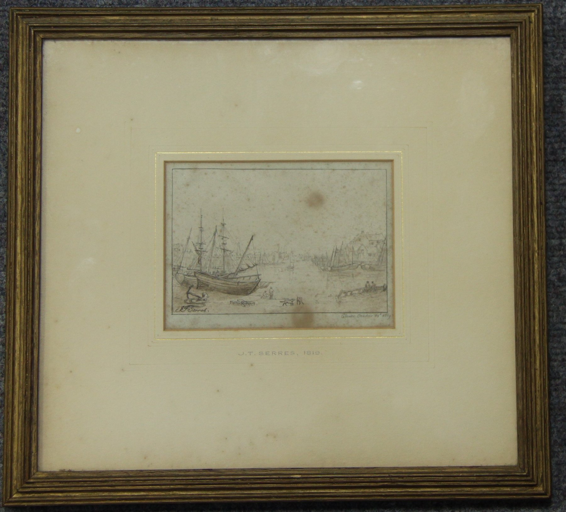 Appraisal: Attributed to J T Serres Ships in a River Estuary