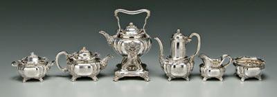 Appraisal: Tiffany Chrysanthemum tea service - in sterling kettle on stand