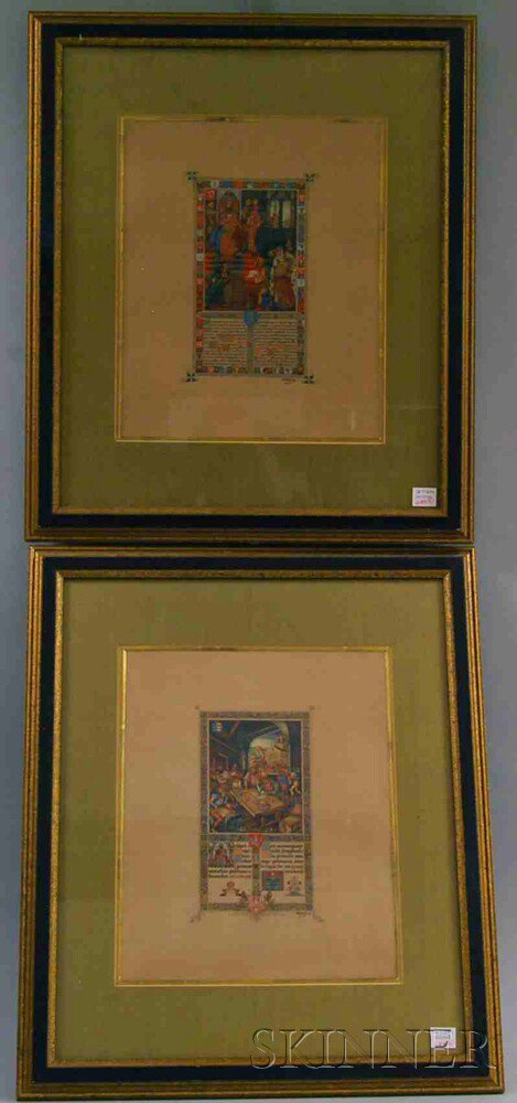 Appraisal: Pair of Framed Arthur Szyk American - Illuminated Pages signed