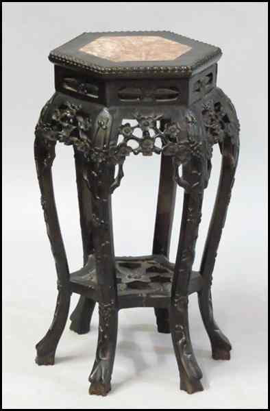 Appraisal: CHINESE MARBLE TOP PLANT STAND '' x '' Condition No