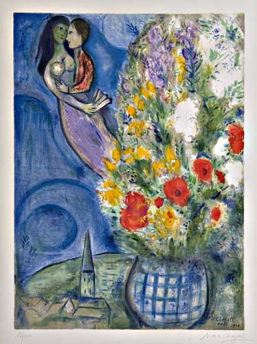 Appraisal: MARC CHAGALL after Les Coquelicots Color lithograph x mm x