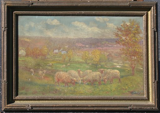 Appraisal: MEURER Charles Alfred American - Merito Farm Sheep grazing in