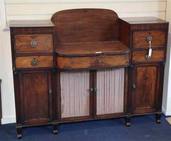 Appraisal: A Regency inlaid mahogany breakfront chiffonier with four drawers and