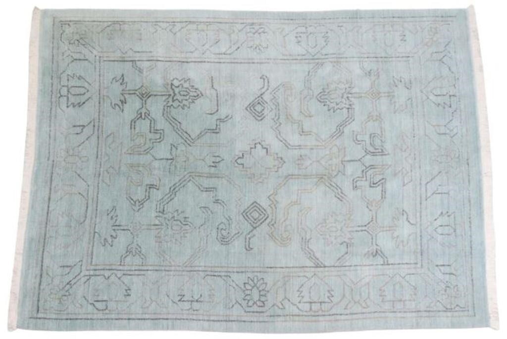 Appraisal: Hand-tied Tibetan modern design rug approx ' l ' w