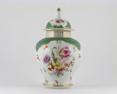 Appraisal: A Continental porcelain vase and cover painted with colourful flower