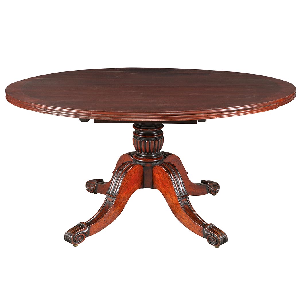 Appraisal: William IV Mahogany Center Table The later circular top raised