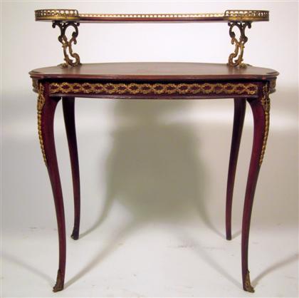 Appraisal: Louis XVI style gilt metal mounted mahogany side table The