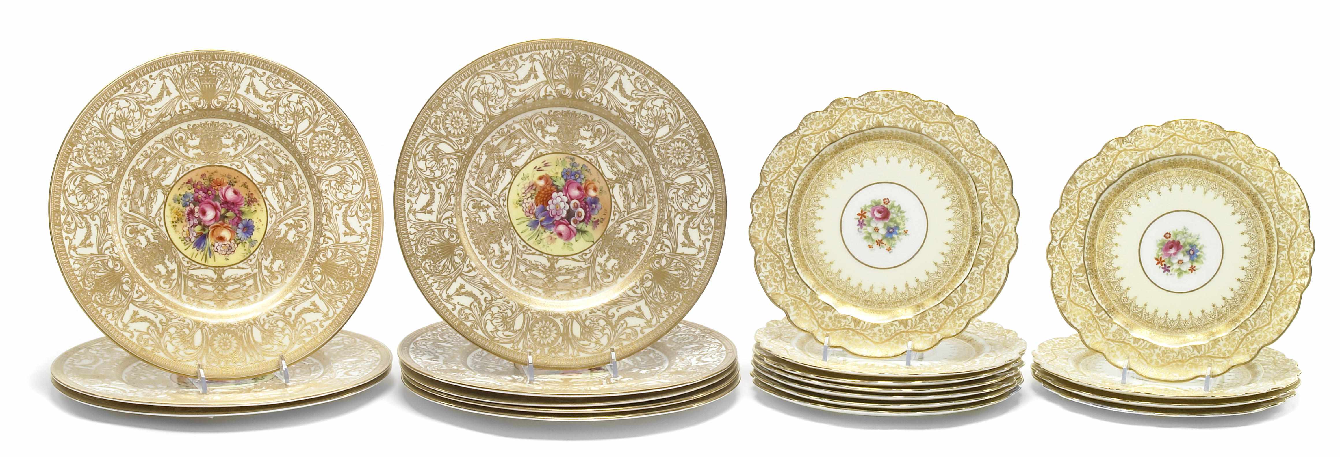 Appraisal: A set of eight Royal Worcester bone china plates and