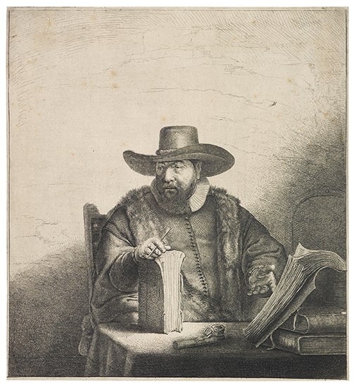 Appraisal: REMBRANDT VAN RIJN Cornelis Claesz Anslo Preacher Etching and drypoint