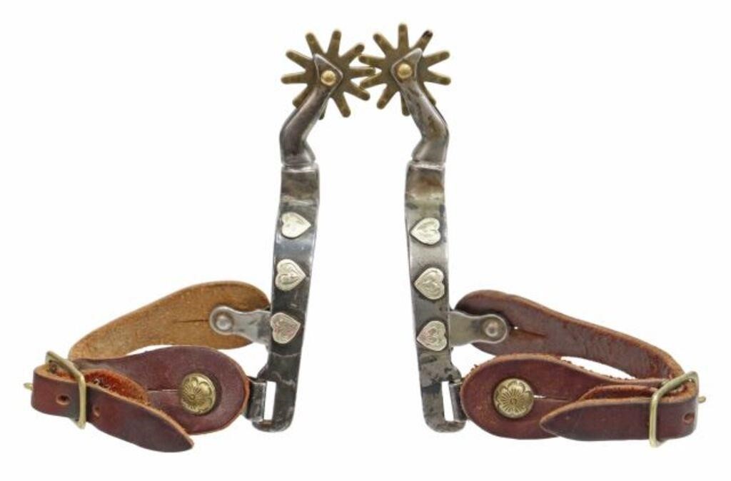 Appraisal: pair Western Gal Leg cowboy spurs one swing arm marked