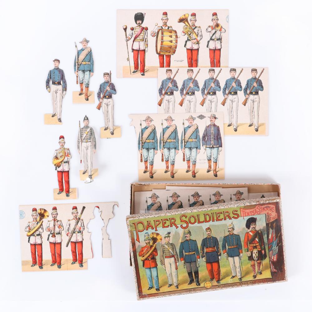 Appraisal: MCLOUGHLIN BROTHERS PAPER SOLDIERS WITH BOX McLoughlin Brothers Paper Soldiers