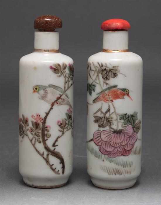 Appraisal: Two Chinese Famille Rose porcelain snuff bottles th century both