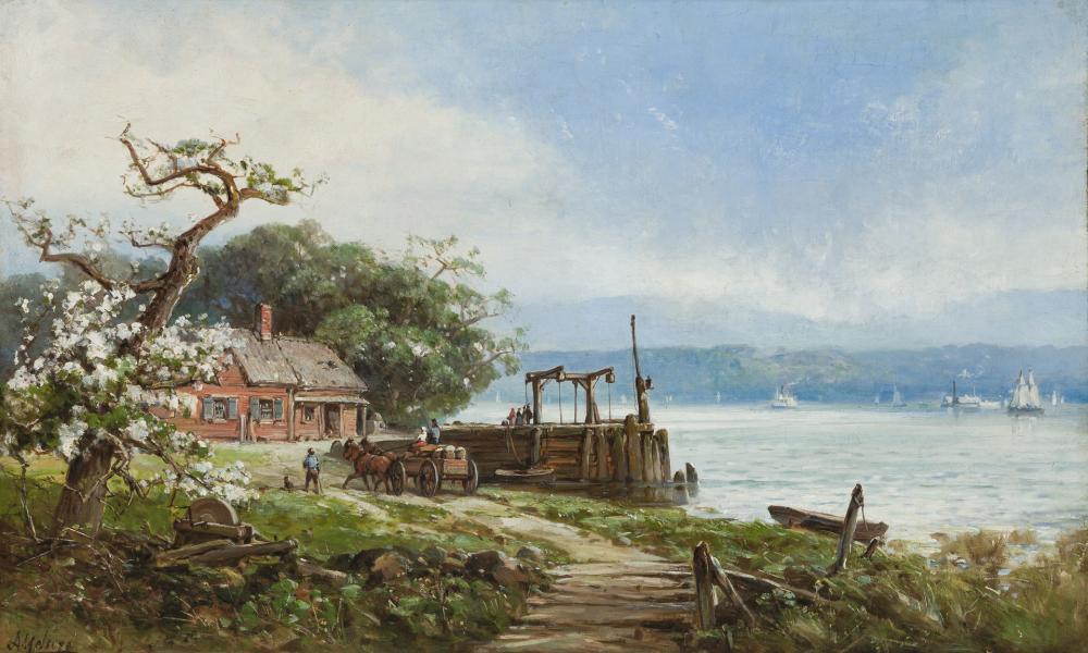 Appraisal: ANDREW MELROSE American - Ferry Landing at Rhinebeck New York