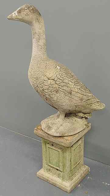 Appraisal: Cast stone garden statue of a snow goose h on