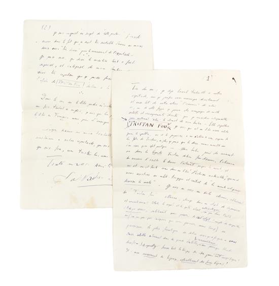 Appraisal: Sale Lot DALI SALVADOR Autographed letter signed Salvador Dali pp