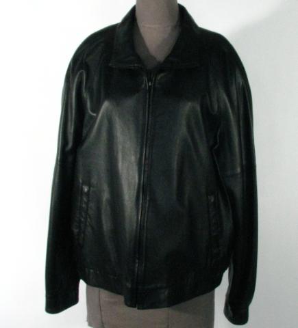 Appraisal: Men's Black Leather Zip Jacket Size Length Retail Price Stock