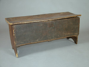 Appraisal: An oak and fruitwood coffer th century the rectangular fruitwood