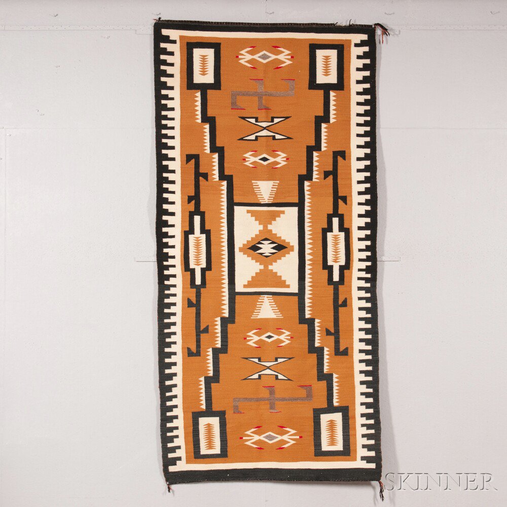 Appraisal: Navajo Regional Rug tightly woven in a storm pattern minor