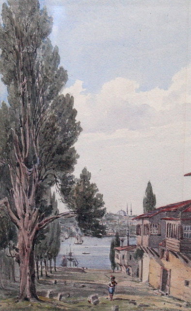 Appraisal: TH CENTURY SCHOOLLooking across the Golden Horn from Pera watercolour