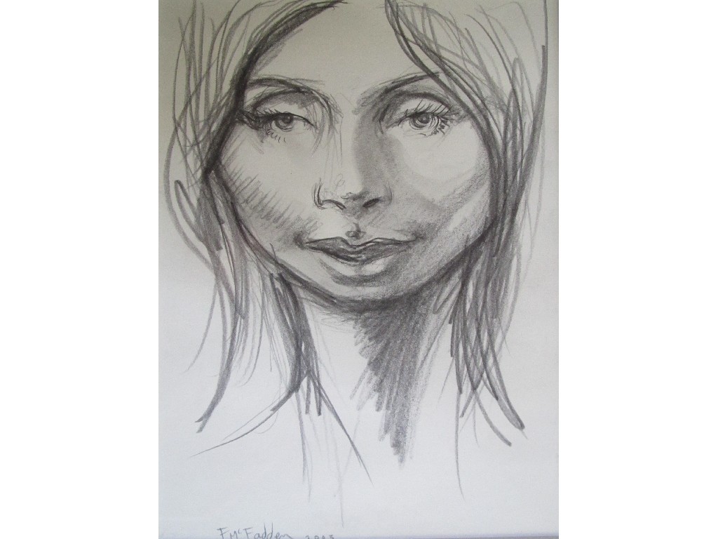 Appraisal: FRANK MCFADDEN b HEAD STUDY - GIRL Chalk signed and