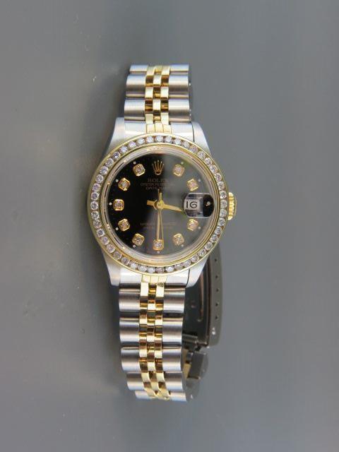 Appraisal: Rolex Ladies k Stainless Wristwatch date just diamond dial circa