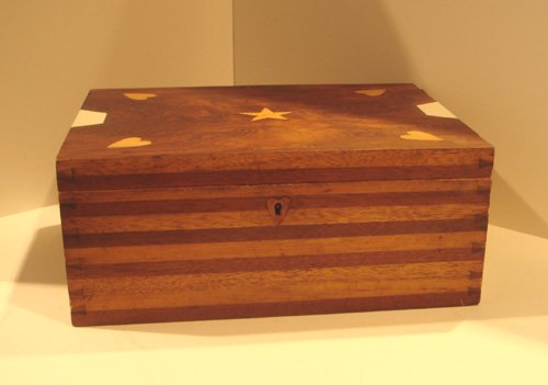 Appraisal: Artist Title a Star heart box with Inlays on top