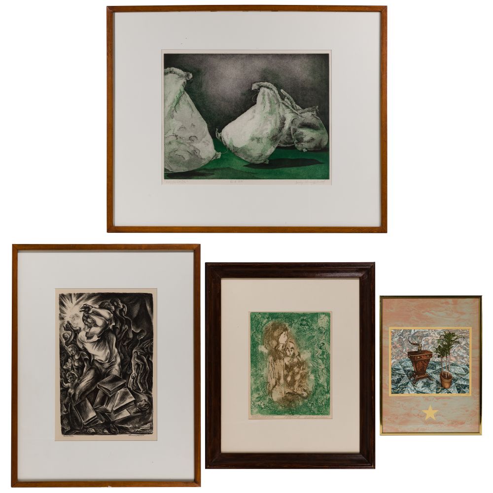 Appraisal: ETCHING AND LITHOGRAPH ASSORTMENT items including Bethia Brehmer American b