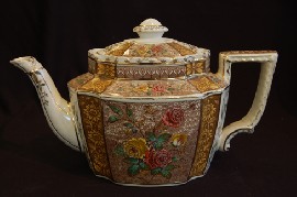 Appraisal: VICTORIAN FLORAL CHINA TEA POT