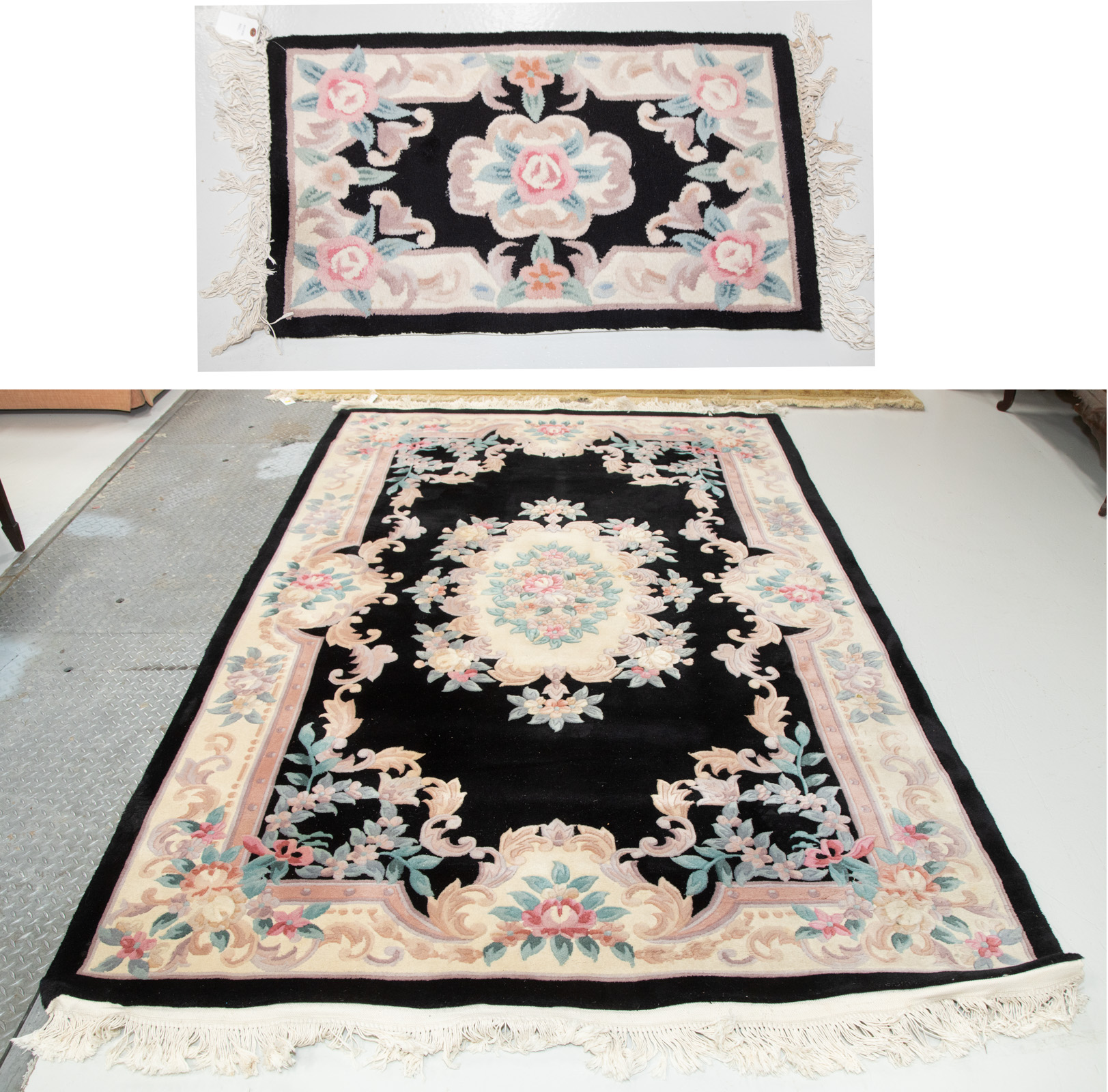 Appraisal: TWO CHINESE -LINE RUGS X X Fourth quarter- th century