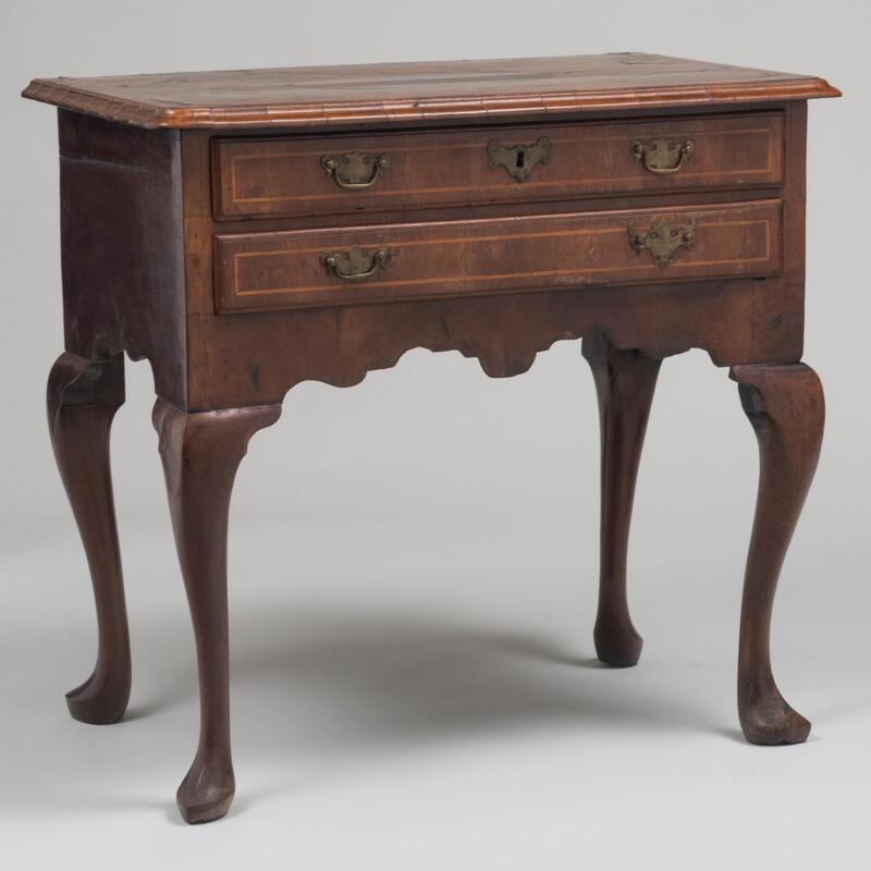 Appraisal: George I Inlaid Walnut Low Boy x x in Condition