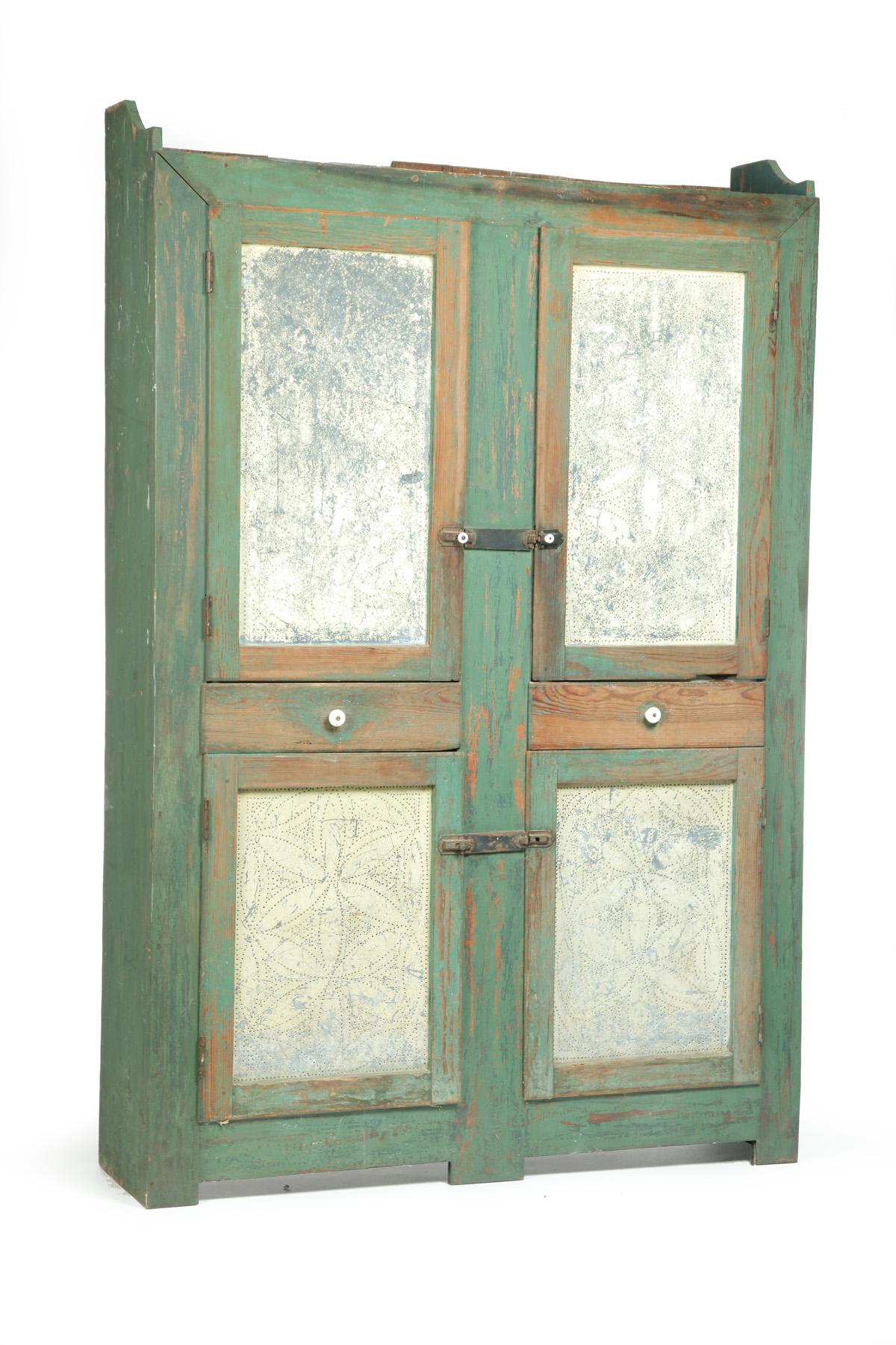 Appraisal: AMERICAN PAINTED PIE SAFE Nineteenth century pine and poplar Four