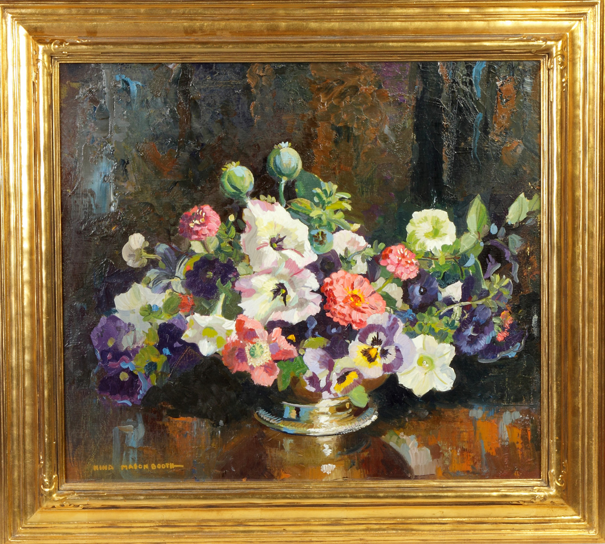 Appraisal: Nina Mason Booth American - Floral still life Sgn Lower