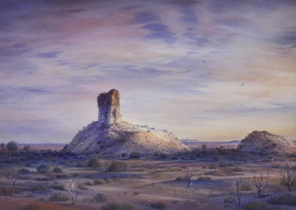 Appraisal: KENNETH JACK - Chamber's Pillar NT watercolour on paper KENNETH