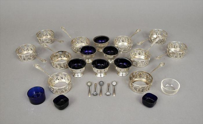 Appraisal: Ten Continental Silver Ramekin Frames Together with six Genova sterling