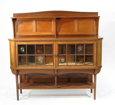 Appraisal: A Liberty Co mahogany sideboard two central glazed doors on