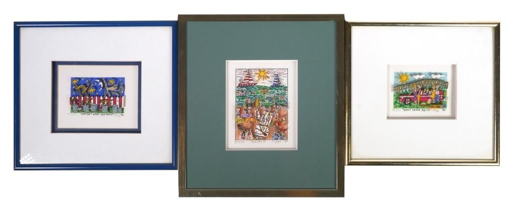 Appraisal: JAMES RIZZI -D SIGNED AND NUMBERED COLLAGECollection of three -D