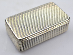 Appraisal: A George III silver snuff box of rectangular reeded form